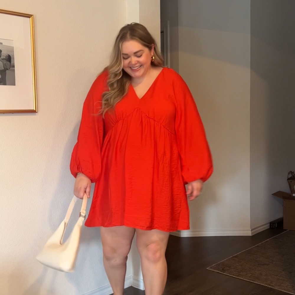 Red flowy dress